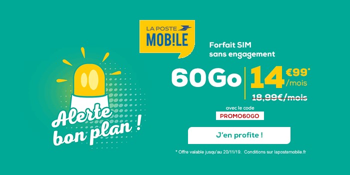 La Poste Mobile : des forfaits 4G sans engagement gratuits jusqu