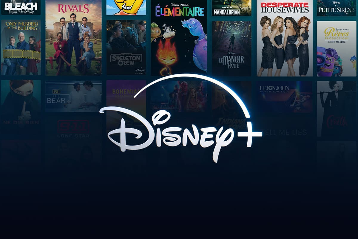 Les univers de Disney+ en vignettes sur fond noir, car la plateforme est à moins de 2€ en promotion exceptionelle