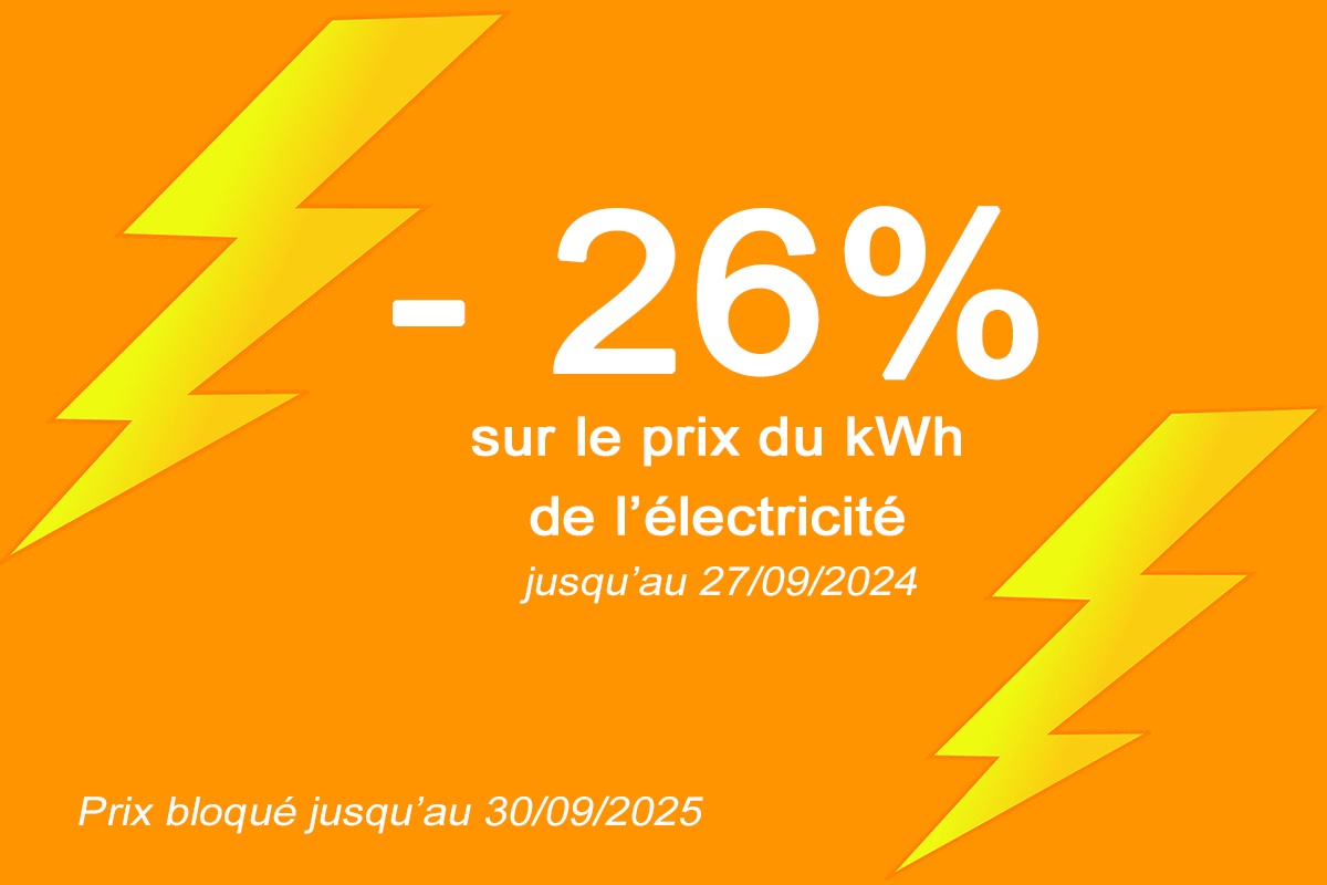 Découvrez notre vente privée et profitez d'une remise exclusive de 26% sur le tarif de l'électricité