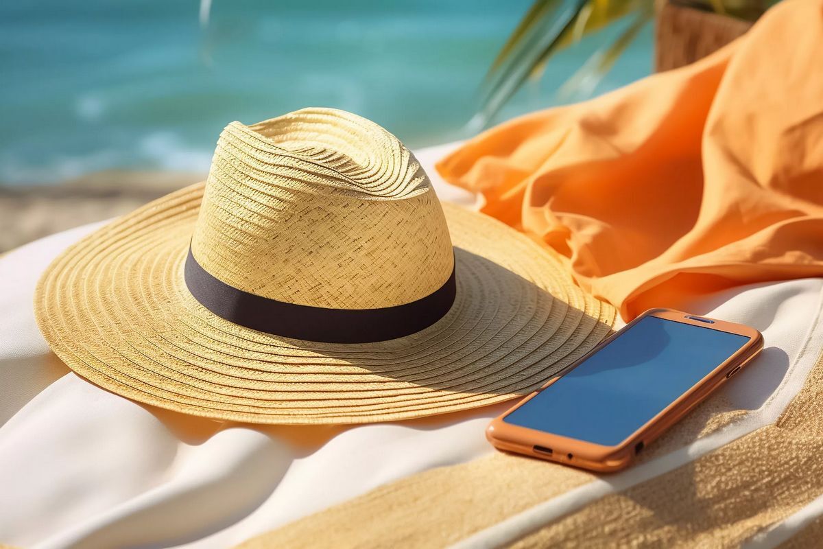 Smartphone et chapeau sur la plage : nos recommandations pour l'été